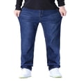 thumbnail image 3 of Blekii Men's Plus Size Jeans, Oversized Loose Fit Denim Pants, Casual Streetwear Trousers for Big & Tall, Durable Cotton Daily Wear, Retro Fashion Style, Available in Extended Sizes, 3 of 10