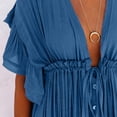 thumbnail image 4 of Babysbule Skirt for Women Plus Size Women's Summer Beach Blouse Button Drawstring Long Skirt Sun Protection Shirt, 4 of 8