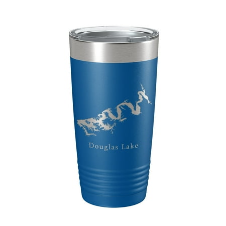 

Douglas Lake Map Tumbler Travel Mug Insulated Laser Engraved Coffee Cup Tennessee 20 oz Royal Blue