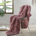 thumbnail image 2 of Modern Threads Chunky Knit Adult Throw Blanket, 50" x 60", Reina, Rosewood, 2 of 3