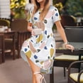 thumbnail image 3 of Logiee Geometric Spots Print Womens Summer Dress,Casual Short Sleeve Sundresses,Beach A-line Shift Dress with Pockets, 3 of 6