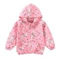 thumbnail image 2 of LOVZFMLL Vestes pour Filles Mode Manteau Décontracté pour Enfants Étanchéité Imprimé à Capuche Coquille Rigide Veste 6-7 Ans, 2 of 4