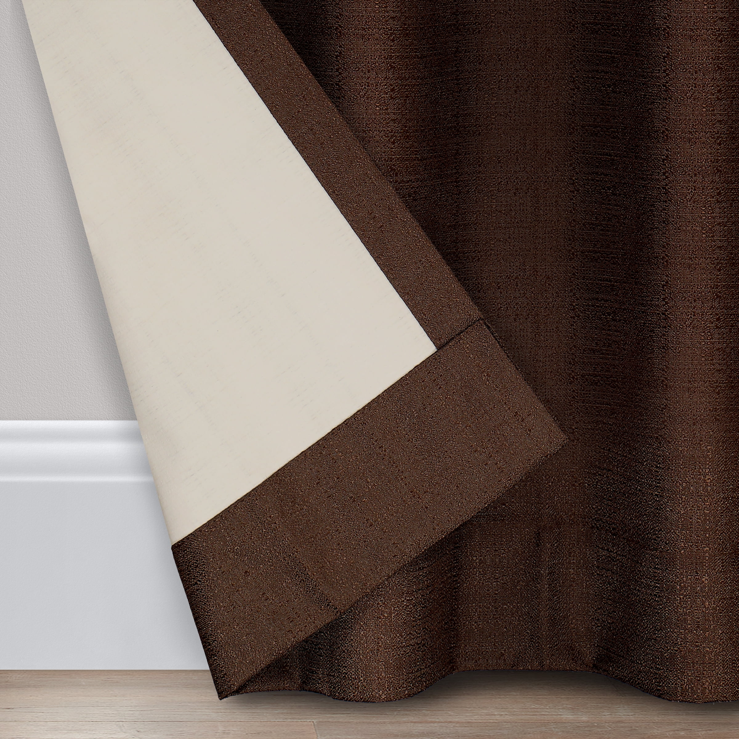 Eclipse Samara Solid Blackout Curtains, Single Curtain Panel, 54 Inch Long Blackout Curtains, 37" W x 54" L, Espresso
