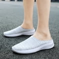thumbnail image 3 of Dakaela Mens Backless Slip on Sneakers Breathable Knit Mesh Open Back Tennis Shoes for Men Lightweight Sports Mules for Outdoor Walking,Grey 9, 3 of 7