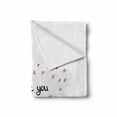 thumbnail image 2 of I Love You More Soft Flannel Fleece Throw Blanket, Hand Written Valentine's Day Letters with Stars in Shape of a Heart, Cozy Plush for Indoor and Outdoor Use, 50" x 60", Red Grey White, by Ambesonne, 2 of 6