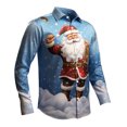 thumbnail image 1 of Kcodviy Chemise de Pyjama Numérique de Noël pour Hommes, Imprimée en 3D, Col à Revers, Manches Longues, 1 of 4