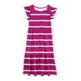 thumbnail image 4 of SHTXOZHI Girls Ruffle Sleeve A-Line Dress Kids Crewneck Casual Beach Tiered Dress with Pockets, 4 of 5