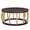 Black Brown, variant on GZXS Bohemian Coffee Table, 35" Round Center Tea Table with Woven Rattan Accent & Solid Wood Legs, Unique Curved Base, for Living Room, Bedroom, Apartment, Black Brown