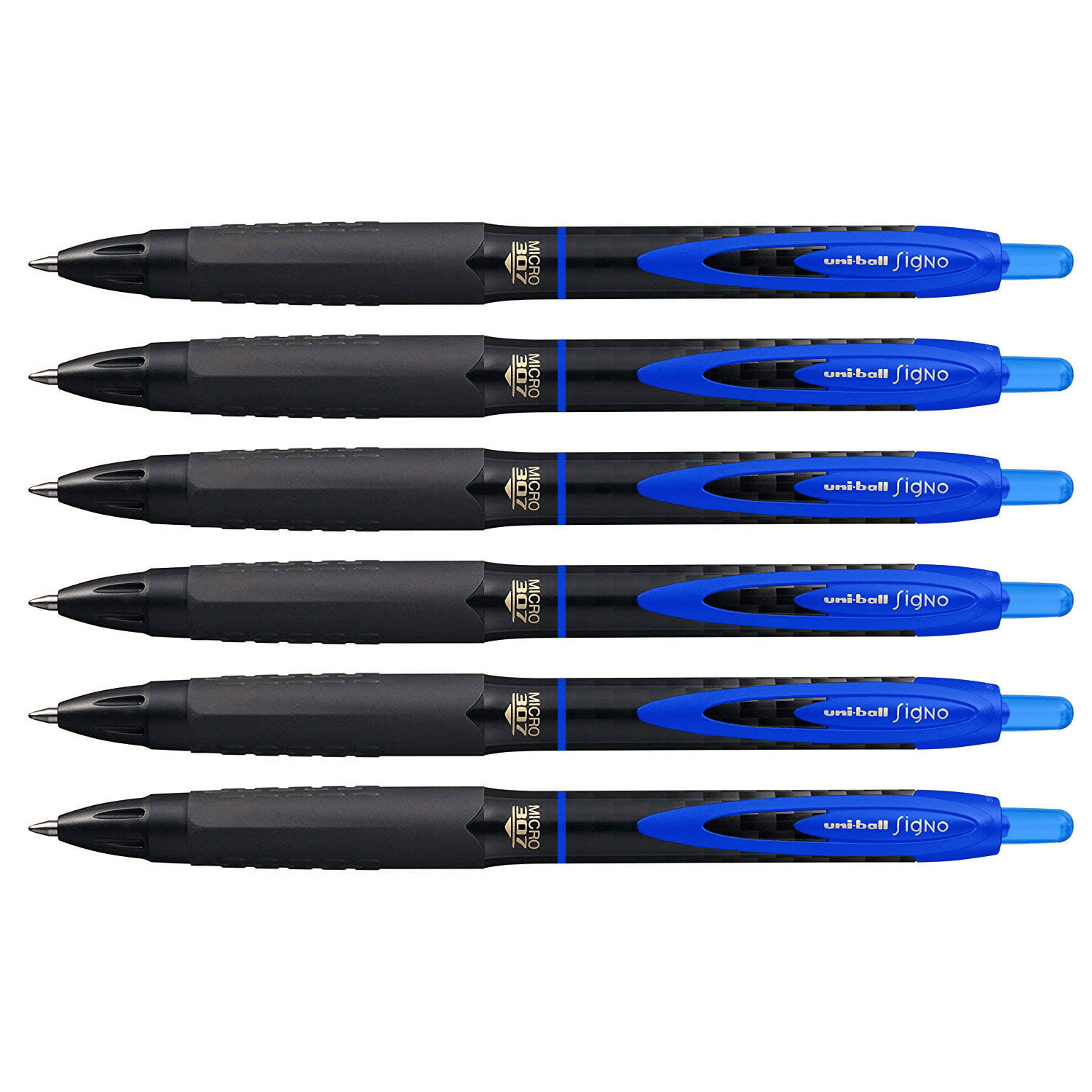 Uni-Ball Signo 307 Retractable Gel Ink Pen Blue Ink, Ultra Micro Point 0.38Mm 