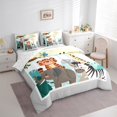 thumbnail image 3 of Homewish Elephant Giraffe Tiger Zebra 7-Piece Full Bedding Set - Kawaii Jungle, 3 of 8