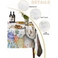 thumbnail image 5 of Gray Easter Bunny Rectangle Tablecloth, Spring Easter Eggs Floral Wooden Waterproof & StainResistant Tablecloth, Washable Oil-proof Table Cover for Dining/Party/Wedding/Camping/Buffet 60x84 In, 5 of 9