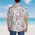 thumbnail image 4 of Pofeuu Vintage Butterflies Print Hawaiian Shirt for Men Sleeves Casual Button Down Summer Beach Dress Shirts T-Shirts,Small, 4 of 7