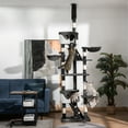 thumbnail image 2 of PawHut Cat Tree for Large Cats, Floor to Ceiling, Adjustable, White, 2 of 10