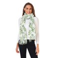 thumbnail image 2 of FORMRS Womens Scarf Winter Soft Long Big Warm Shawls Wrap Tassel Scarves, Green Leafy Pattern, 2 of 9
