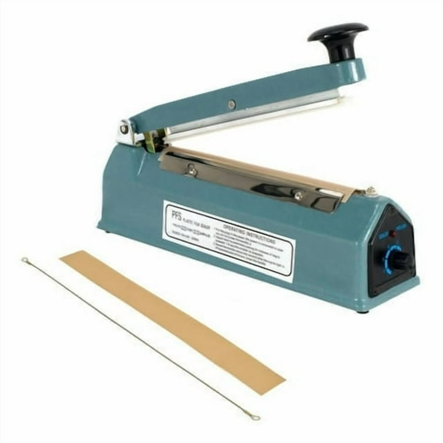 PrimeTrendz Hand Impulse Sealer Heat Seal Machine Poly Sealing With Element Grip and Teflon 8"" (Inch)