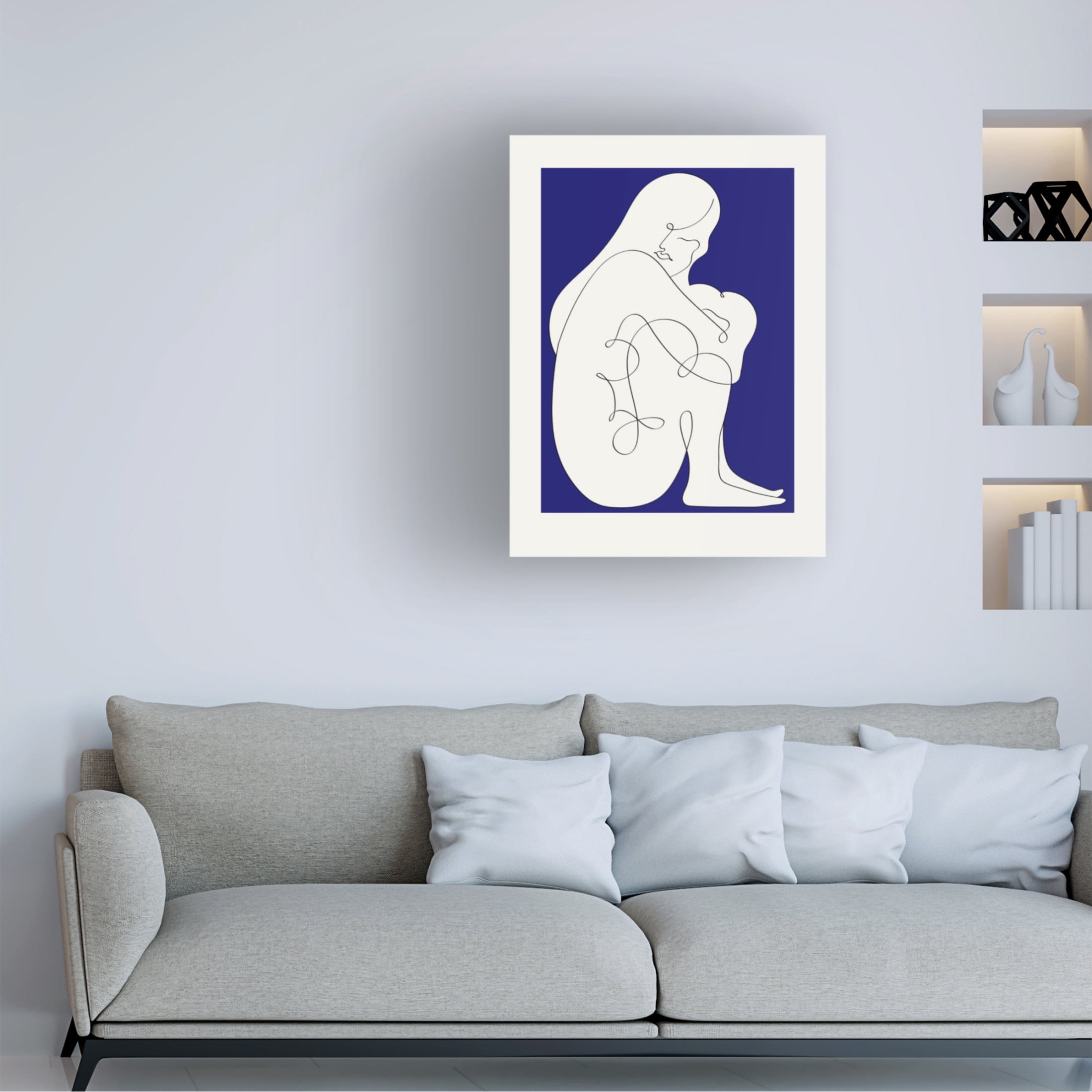 Trademark Fine Art Pictufy Studio II Sitting Woman Blue Canvas Wall Art