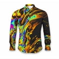 thumbnail image 1 of Camisa superior para hombre con estampado floral de tótem, dragón y estrella, de alta definición, ligera, cómoda, suave, de manga larga, informal, nuevo estilo 2024, 1 of 6