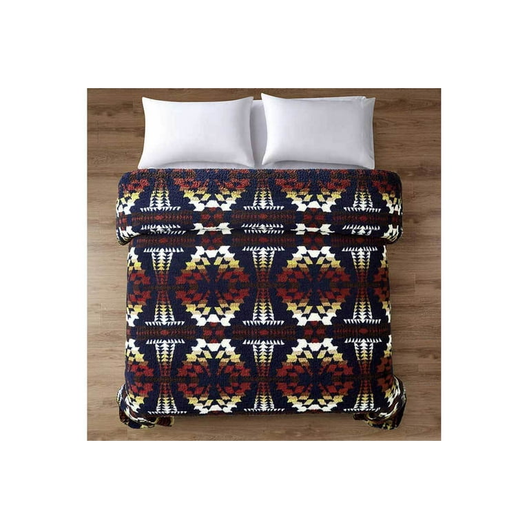Pendleton Sherpa Fleece Machine Washable Blanket Legend Lake Navy Blue Walmart