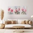 thumbnail image 4 of ZHONGYUTONG Pink Rose Wall Art 3 Pieces Rose Flowers Canvas Picture Abstract Floral Painting Prints Elegant Artwork Home Decor Framed (11.00" x 14.00" x 3PCS), 4 of 6