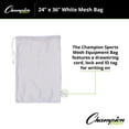 thumbnail image 5 of Champion Sports Mesh Sports Equipment Bag- White, 24" x 36"- Multipurpose, Nylon Drawstring Bag with Lock and ID Tag, for Balls, Swimming Gear, Laundry, Toys - Breathable Stuff Sack, 5 of 6
