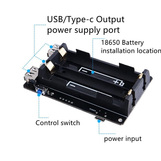 Alimentation de Secours Portable UPS pour Raspberry Pi Supporte le Chargement Latéral et la Compensation de Ligne à Courant Élevé