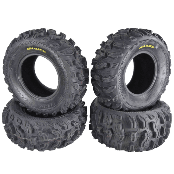 Kenda Bear Claw EX Full ATV Tire Set of Two Front 26x10-12 Tires & Two Rear 26x12-12 Tires - 6 Ply