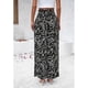 thumbnail image 5 of Women Floral Print Palazzo Pants Summer Bohemian Wide Leg Pants High Waist Casual Lounge Pant Trousers with Pockets Yellow X, 5 of 5