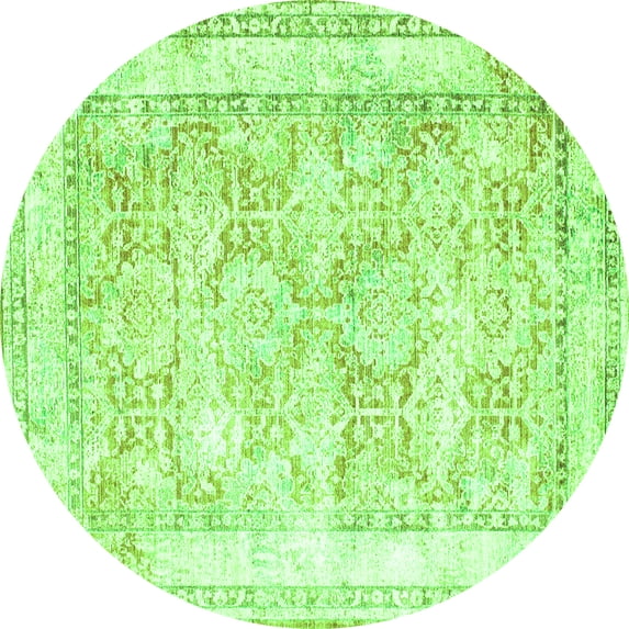 Ahgly Company Indoor Round Persian Green Traditional Area Rugs, 5' Round