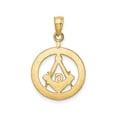 thumbnail image 3 of 14k Yellow Gold Masonic Pendant for Men with Square and Compass G Emblem, Polished Freemason Medallion, Solid Gold Fraternity Symbol Necklace for Brotherhood and Morality, 3 of 6