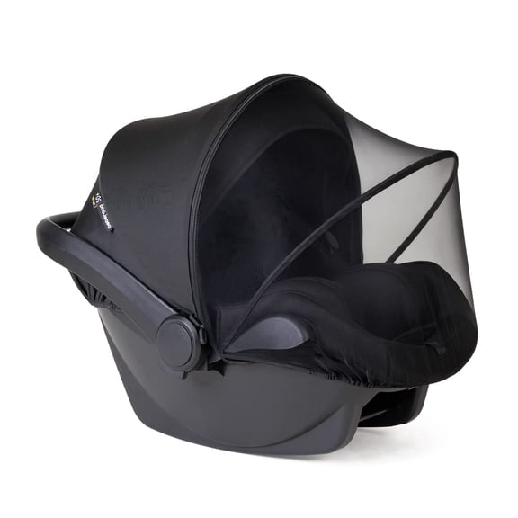 Beberoad Love 2-in-1 Car Seat Canopy, Universal Baby Carrier Cover with UV Sunshade & Breathable Mesh Bug Net, Dual-Way Zipper Easy Access, Black