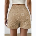thumbnail image 4 of Women's Floral Jacquard Shorts High Waisted Wide Leg Casual Pants Summer Fashion Jeans with Pockets, 4 of 6