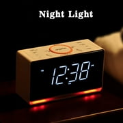 iTOMA Tabletop Alarm Clock Radio with LED Display, Bluetooth, and USB Charging