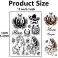 thumbnail image 2 of Horse Clear Stamps Animal Cowboys Horseshoes Reusable Transparent Silicone Stamp Seals Postmark for Journaling Card Making Decor DIY Scrapbooking Film Frame Photo Album Decorative, 2 of 9