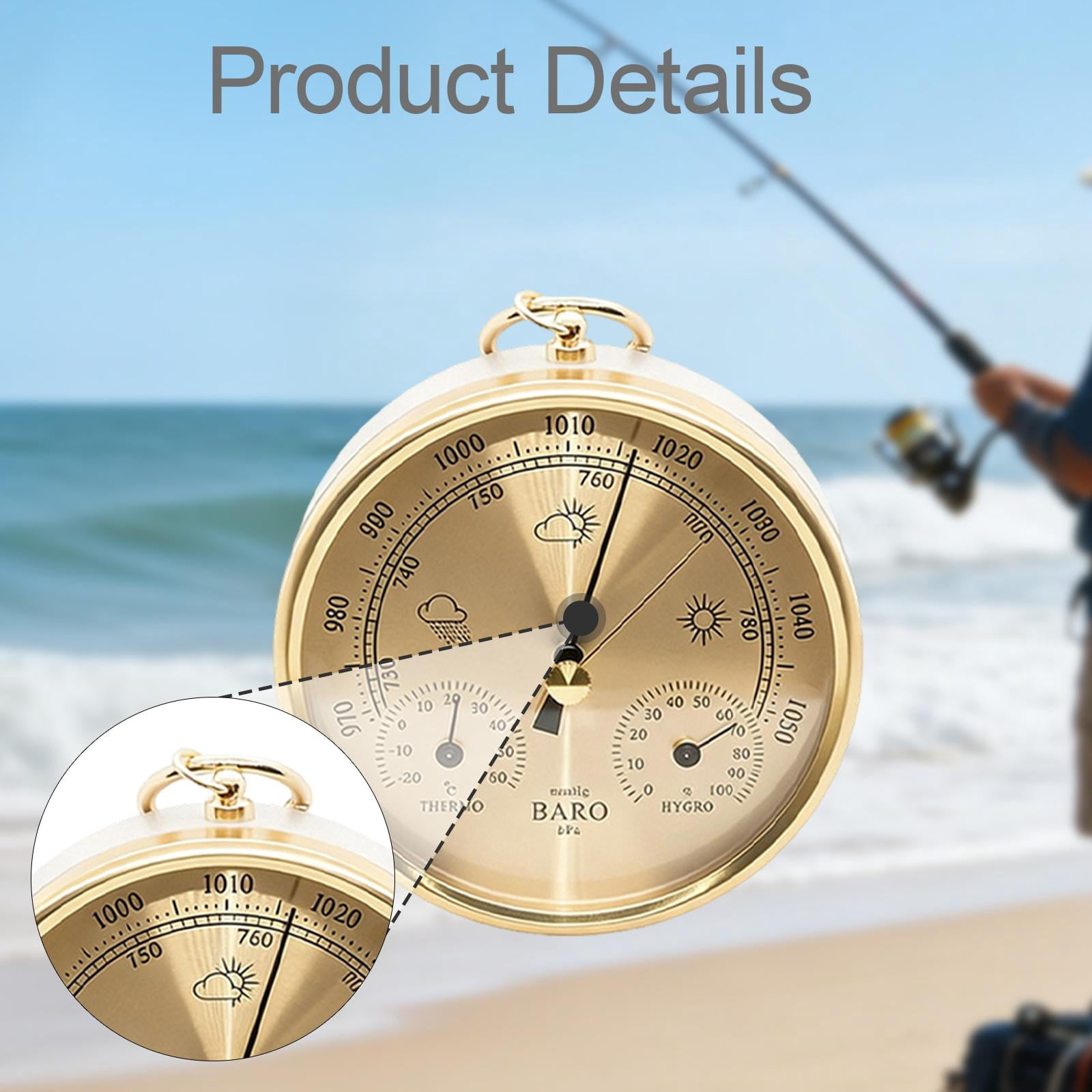 WLPZXP Barometer Thermometer Hygrometer Weather Station for Home Office Living Room Gold