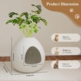 thumbnail image 3 of LEHOME Cat Litter Box Enclosure Hidden Litter Box Furniture with Removable Planter Top Vented Easy to Clean Multi-Functional for Living Room Indoor（White，19.69 * 19.61 * 18.43）, 3 of 8