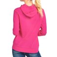 thumbnail image 3 of Women's Pullover Thin Cotton Light Hoodie Sweater (Fuchsia, S), 3 of 3