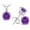 Amethyst, variant on Genuine 3.61 Carat Natural 7mm  Round Shaped Amethyst with White Topaz Necklace & Earrings Set In 925 Sterling Silver