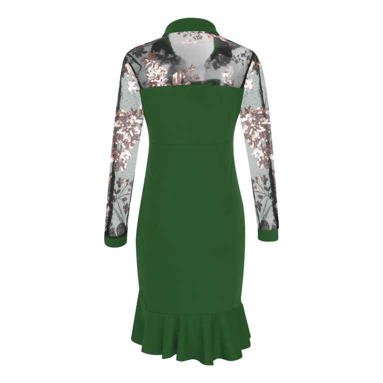 Idoravan Womens Long Sleeve Evening Dress Women Sexy Slit Ruffles Hem Floral Pattern Slimming Long Sleeve Lace Mesh Dress - Walmart.com Idoravan Womens Long Sleeve Evening Dress Women Sexy Slit Ruffles Hem Floral Pattern Slimming Long Sleeve Lace Mesh Dress - Walmart.com