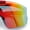 Red - Orange Mirror, variant on Boys Size Flip Up Shield Rimless Adjustable Arm MTB Sport Sunglasses Red - Orange Mirror