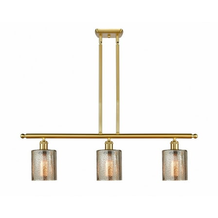 516-3I-SG-G116 Innovations Lighting Cobbleskill - 3 Light Island In Industrial Style-10 Inches Tall and 36 Inches Wide-Satin Gold Finish-Mercury Glass