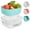 3.Blue, variant on ReaNea Colander Bowl with Clear Plastic Bowl, Dual-Layer Draining Bowl Vegetable Washing Basket (Blue)