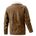 thumbnail image 3 of BVnarty Men's Fleece Lined Denim Jacket Winter Warm Zipper Faux Suede Coat Outwear (Brown,XXL), 3 of 8