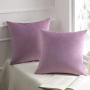 Set of 2 Light Purple Decorative Pillow Covers 16x16 Cushion Sofa Decor