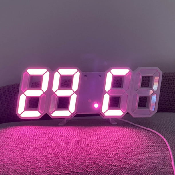 zanvin Clock Alarme 3D A Mené Numérique Clock Mur Déco Lumineux de la Table Électronique Adjastable Clock Mur Décoration Clock Salon A Mené Clock,gift Idées. pour Lui