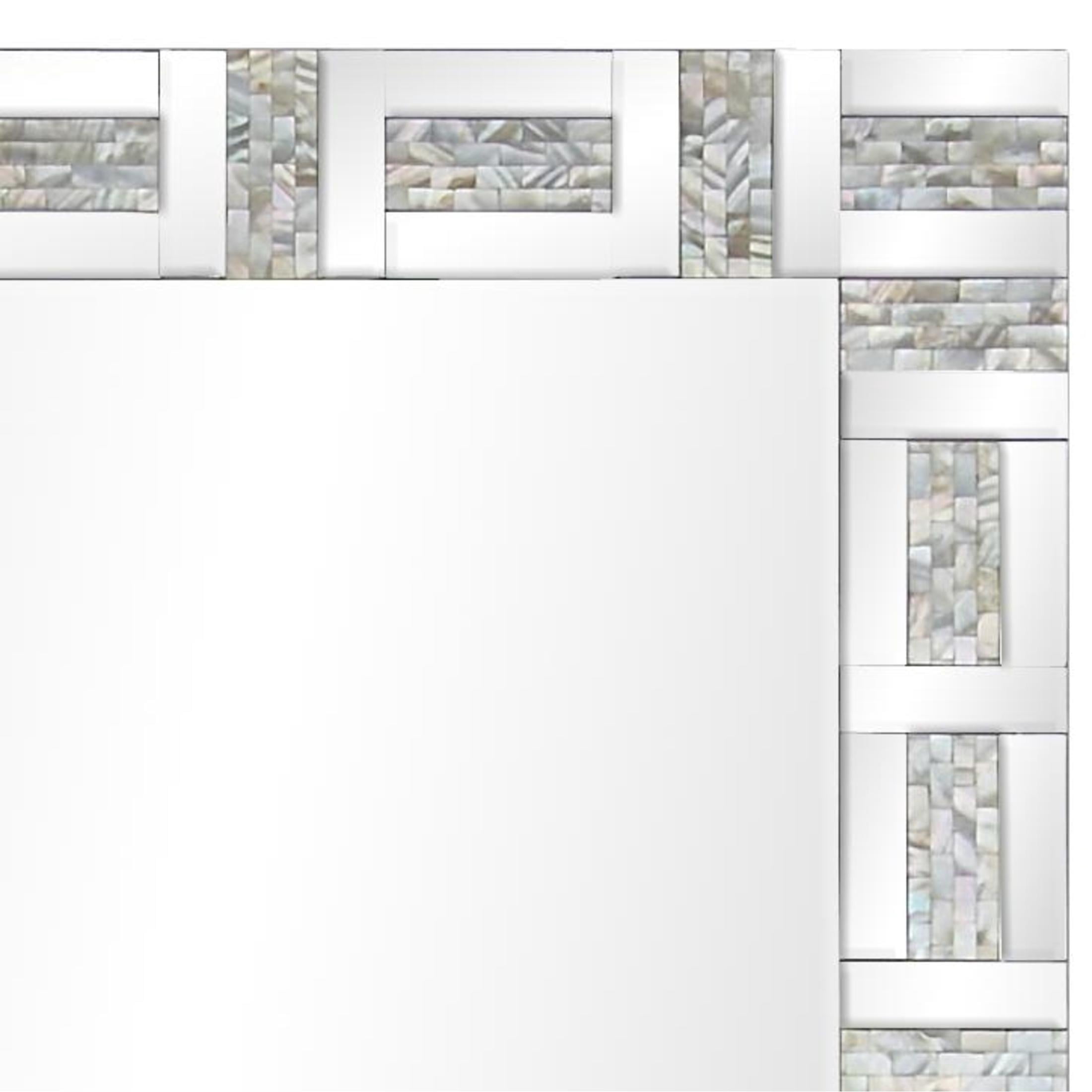 DecMode 32" x 47" Silver Geometric Wall Mirror