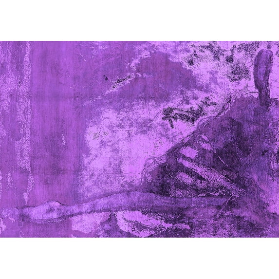 Ahgly Company Indoor Rectangle Oriental Purple Industrial Area Rugs, 3' x 5'