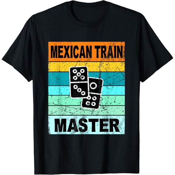 Retro Mexican Train Master Shirt Funny Dominoes Shirts Men T-Shirt
