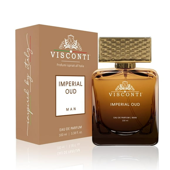 Visconti Imperial Oud Man Eau De Parfum 100ml, 3.4 Fl.oz. | Anti Stain Premium Luxury Perfume - With Agarwood Oud, Patchouli & Saffron Notes | Long Lasting Perfume For Boys - Men Fragrance