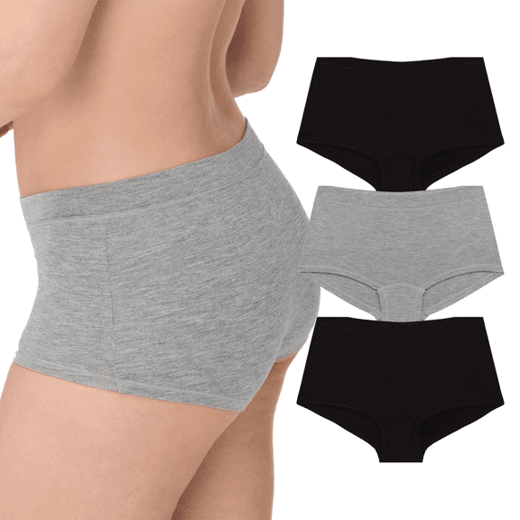 BLAKE & CO. Women's Cotton Rayon Boyshort Underwear, 3-Pack, Sizes S-2X