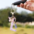 thumbnail image 3 of SATRINO Initial letter Keychains for Women Tassel Butterfly Pink Purple Cute Car Keychain for Wallet Backpack Bag Charm, 3 of 8